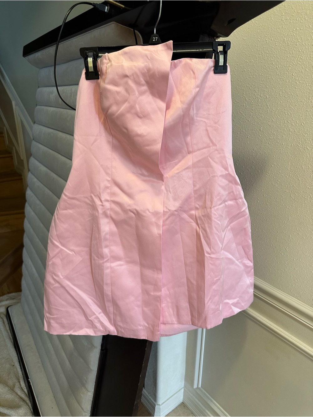 Commense Strapless Sweet Pink A-Line Cocktail Dress